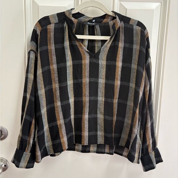 Madewell Highroad Popover Shirt in Lessing Plaid Size Small - Picture 2 of 9